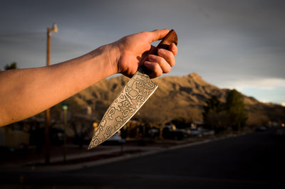 The Red Ember: High End Damascus Chef's Knife