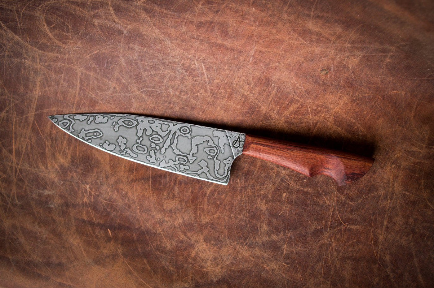 The Red Ember: High End Damascus Chef's Knife